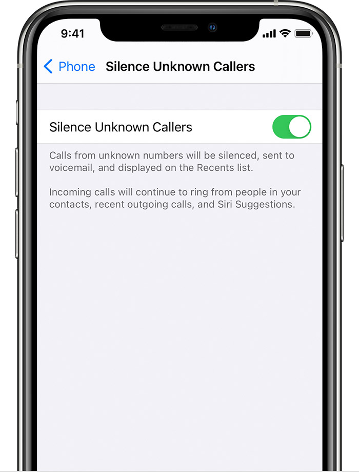 Use silence unknown called to block calls on iphone